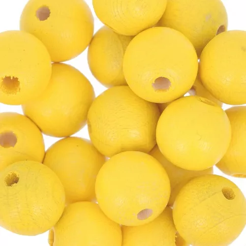 Wooden round beads 10mm Safran x10