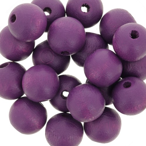 Wooden round beads 10mm Plum x10