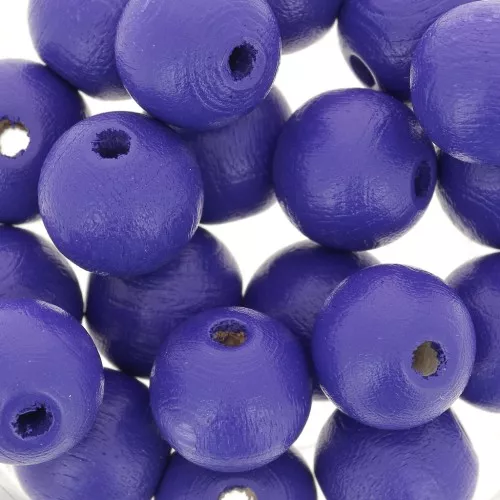 Wooden round beads 10mm Night blue x10