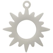 16x15mm 304 Stainless steel Hollow Sun Charm x1