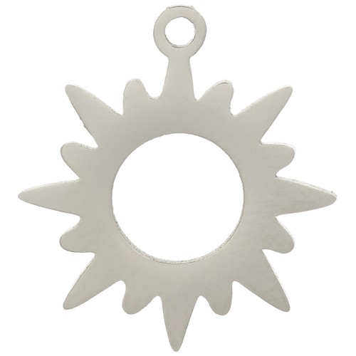 16x15mm 304 Stainless steel Hollow Sun Charm x1