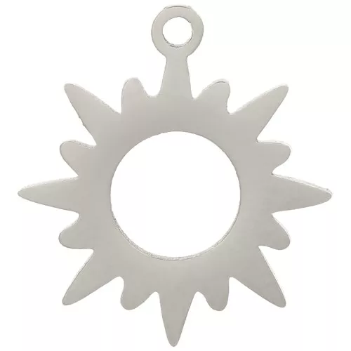 16x15mm 304 Stainless steel Hollow Sun Charm x1