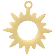 16x15mm 304 Stainless steel Hollow Sun Charm - Gold Tone x1|raw }}