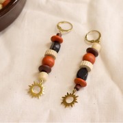 16x15mm 304 Stainless steel Hollow Sun Charm - Gold Tone x1