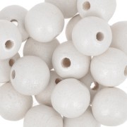 Wooden round beads 10mm white x10