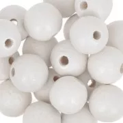 Wooden round beads 10mm white x10