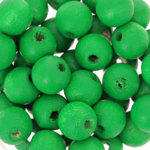 Wooden round beads 8mm green x20