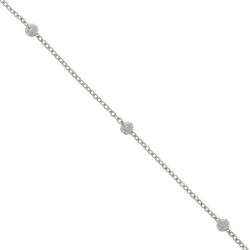 3.5mm 304 Stainless steel cable mesh chain alternating round beads x50cm