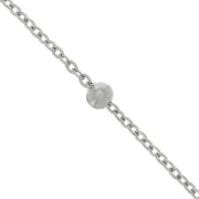 3.5mm 304 Stainless steel cable mesh chain alternating round beads x50cm