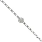 3.5mm 304 Stainless steel cable mesh chain alternating round beads x50cm