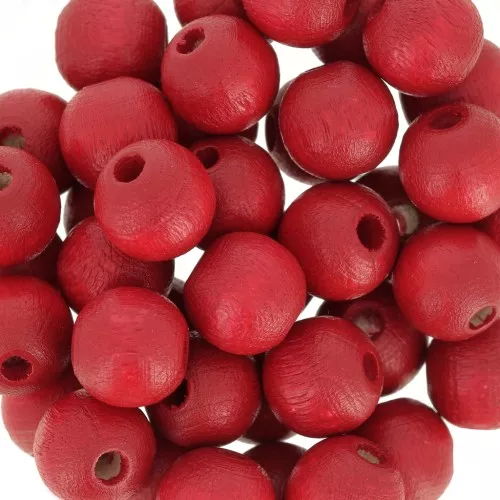 Wooden round beads 8mm Red x20