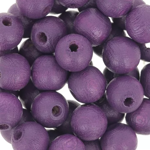 Wooden round beads 8mm Prune x20