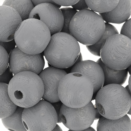 Wooden round beads 8mm Grey x20