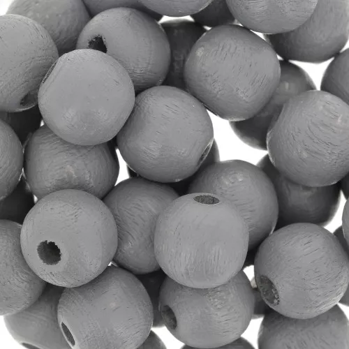 Wooden round beads 8mm Grey x20