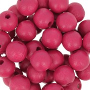 Wooden round beads 8mm Fuchsia x20|raw }}