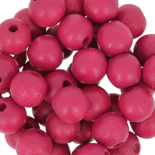Wooden round beads 8mm Fuchsia x20