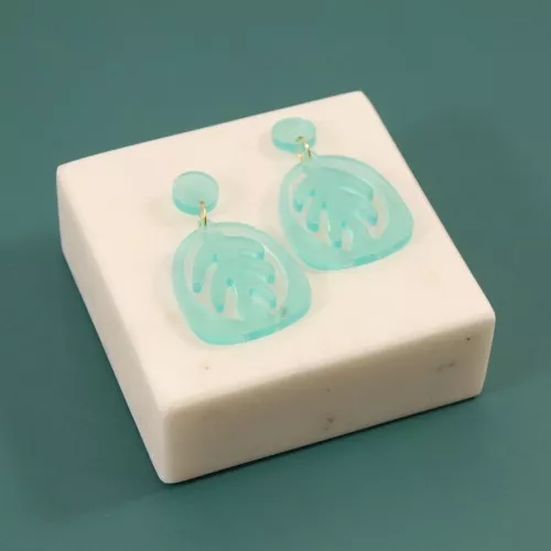 Silicone mould - leaf earrings for epoxy resin and ceramic powder x1