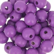 Wooden round beads 8mm Amethyst x20