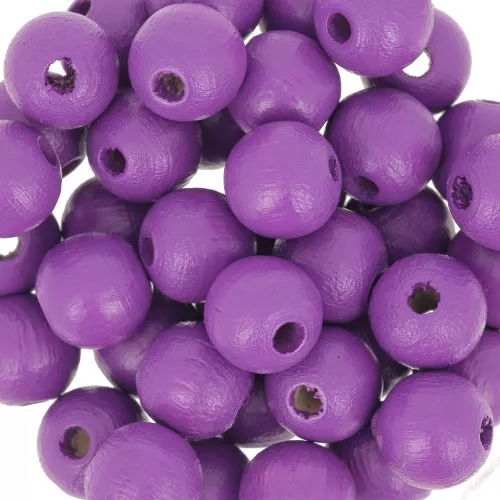 Wooden round beads 8mm Amethyst x20