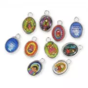 Charms Saints 15x10mm Silver tone x10