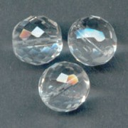 Fire Polished faceted round beads 14mm Crystal  x4|raw }}