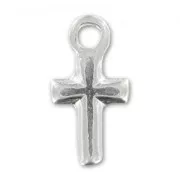 Cross Charms  13mm Silver tone x5