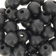 Wooden round beads 8mm Black x20|raw }}