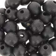 Wooden round beads 8mm Black x20