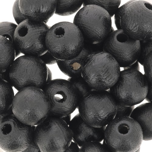 Wooden round beads 8mm Black x20