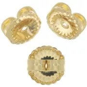 Earring back for earstuds 6 mm - Fine Gold plated x6
