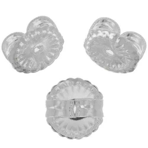 Earring back for earstuds 6 mm - Fine Silver plated x6