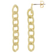 46x6mm EarStuds with curb chain - Gold Tone x2|raw }}