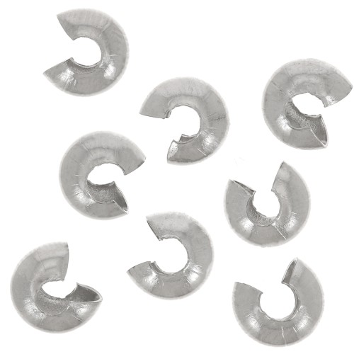 4 mm Crimp Bead Caps - 304L Stainless Steel (20-pack)