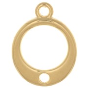 14mm hollow circle Charm with a hole - Fine Gold Plated x1|raw }}