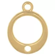 14mm hollow circle Charm with a hole - Fine Gold Plated x1