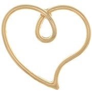 16x17mm Hollow Heart Pendant - Fine Gold plated x1|raw }}