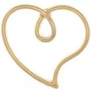 16x17mm Hollow Heart Pendant - Fine Gold plated x1