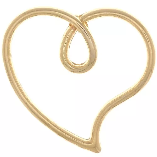 16x17mm Hollow Heart Pendant - Fine Gold plated x1