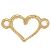 8x14.5mm 2-ring heart connector - Fine Gold plated x1|raw }}