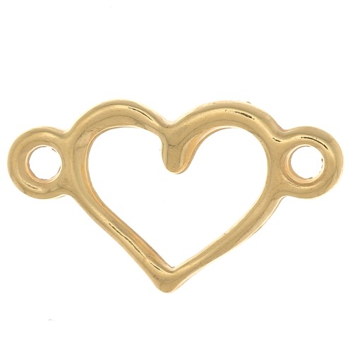 8x14.5mm 2-ring heart connector - Fine Gold plated x1