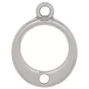 14mm hollow circle Charm with a hole - Antique silver plating x1