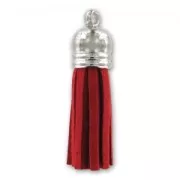 Ultra Suede Pompom 36mm Red x1