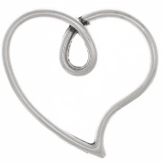 16x17mm Hollow Heart Pendant - Antique Silver Plating x1|raw }}