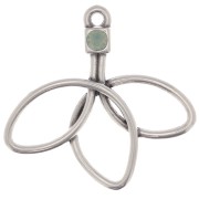 27x28mm Flower pendant for cabochon 1088 3mm - Antique silver plating x1