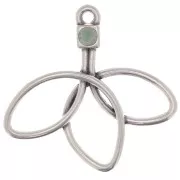 27x28mm Flower pendant for cabochon 1088 3mm - Antique silver plating x1