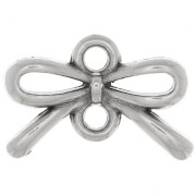 8x12.5mm 2-hole knot connector - Fine Antique silver plating x1