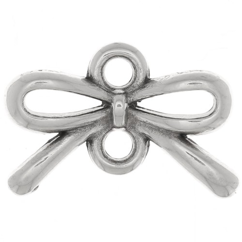 8x12.5mm 2-hole knot connector - Fine Antique silver plating x1