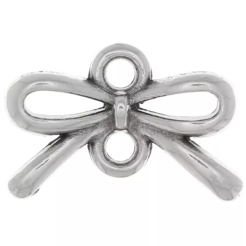 8x12.5mm 2-hole knot connector - Fine Antique silver plating x1