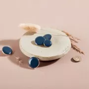 15mm Metal sewing button with tail - Atelier Brunette Dotty - River x1