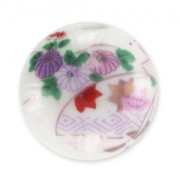 Ceramics rounds 16mm Pink/white x1|raw }}